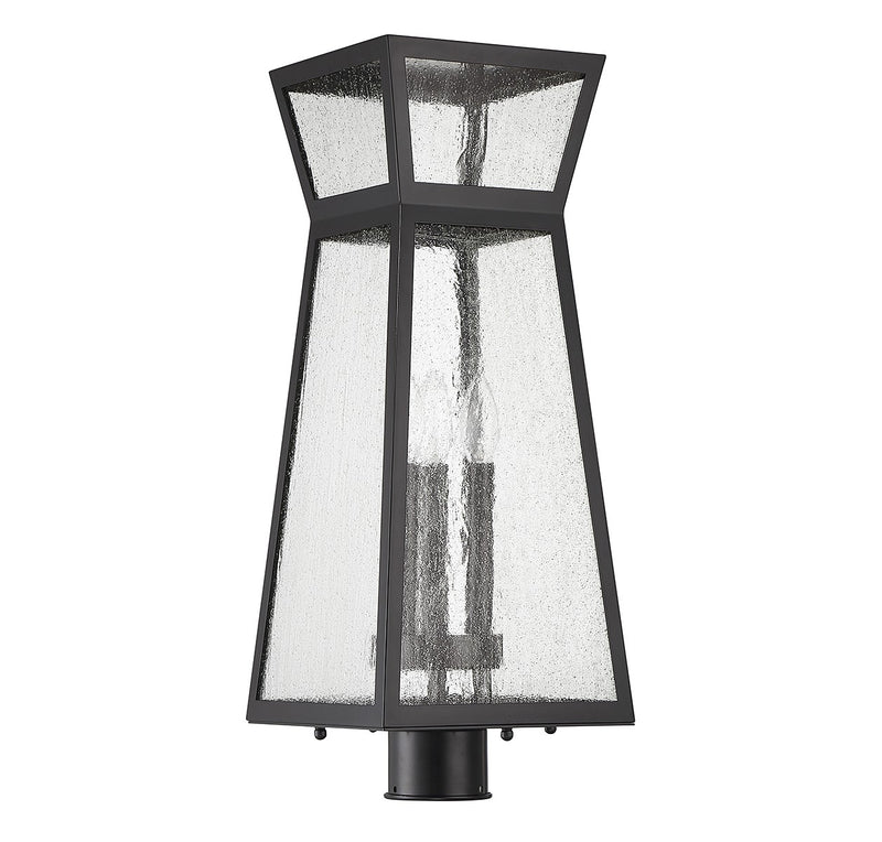 Savoy House 5-633-BK Three Light Outdoor Post Lantern, Matte Black (2)
