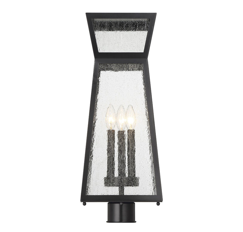Savoy House 5-633-BK Three Light Outdoor Post Lantern, Matte Black (4)