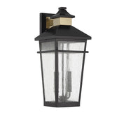 Savoy House 5-714-143 Two Light Outdoor Wall Lantern, Matte Black w/Warm Brass (2)