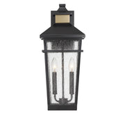 Savoy House 5-714-143 Two Light Outdoor Wall Lantern, Matte Black w/Warm Brass (3)