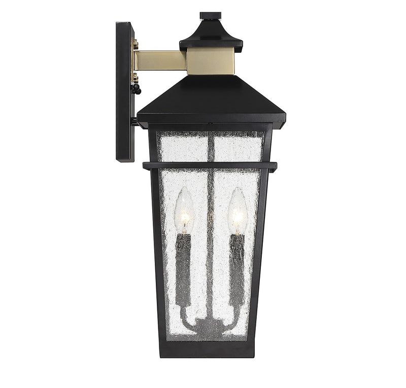 Savoy House 5-714-143 Two Light Outdoor Wall Lantern, Matte Black w/Warm Brass (5)