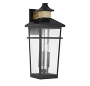 Savoy House 5-715-143 Three Light Outdoor Wall Lantern, Matte Black w/Warm Brass (2)