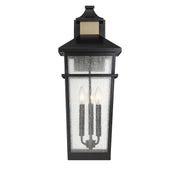 Savoy House 5-715-143 Three Light Outdoor Wall Lantern, Matte Black w/Warm Brass (3)
