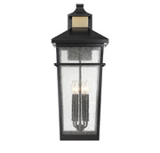 Savoy House 5-716-143 Four Light Outdoor Wall Lantern, Matte Black w/Warm Brass (3)
