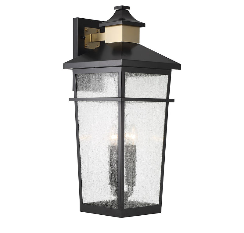 Savoy House 5-716-143 Four Light Outdoor Wall Lantern, Matte Black w/Warm Brass (4)