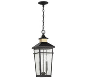 Savoy House 5-717-143 Two Light Outdoor Hanging Lantern, Matte Black w/Warm Brass (2)