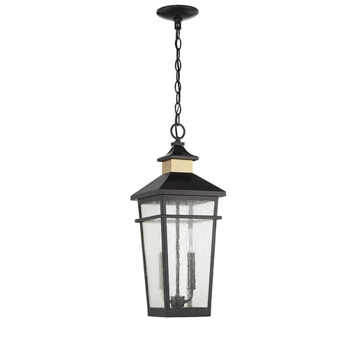 Savoy House 5-717-143 Two Light Outdoor Hanging Lantern, Matte Black w/Warm Brass (2)