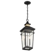Savoy House 5-717-143 Two Light Outdoor Hanging Lantern, Matte Black w/Warm Brass (3)