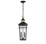 Savoy House 5-717-143 Two Light Outdoor Hanging Lantern, Matte Black w/Warm Brass (4)