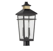 Savoy House 5-718-143 Two Light Outdoor Post Lantern, Matte Black w/Warm Brass (2)