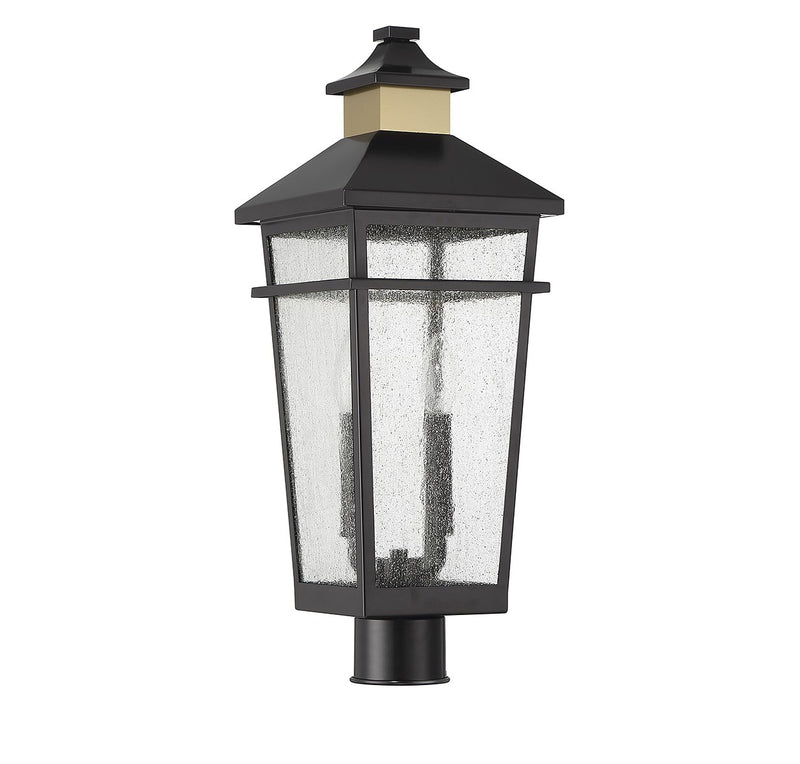 Savoy House 5-718-143 Two Light Outdoor Post Lantern, Matte Black w/Warm Brass (2)