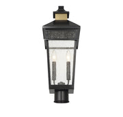 Savoy House 5-718-143 Two Light Outdoor Post Lantern, Matte Black w/Warm Brass (5)