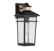 Savoy House 5-719-143 One Light Outdoor Wall Lantern, Matte Black w/Warm Brass (2)