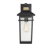 Savoy House 5-719-143 One Light Outdoor Wall Lantern, Matte Black w/Warm Brass (3)