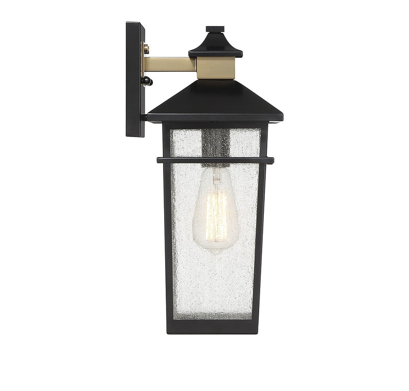 Savoy House 5-719-143 One Light Outdoor Wall Lantern, Matte Black w/Warm Brass (5)