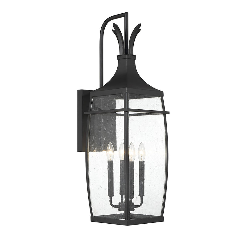 Savoy House 5-764-BK Four Light Outdoor Wall Lantern, Matte Black (4)