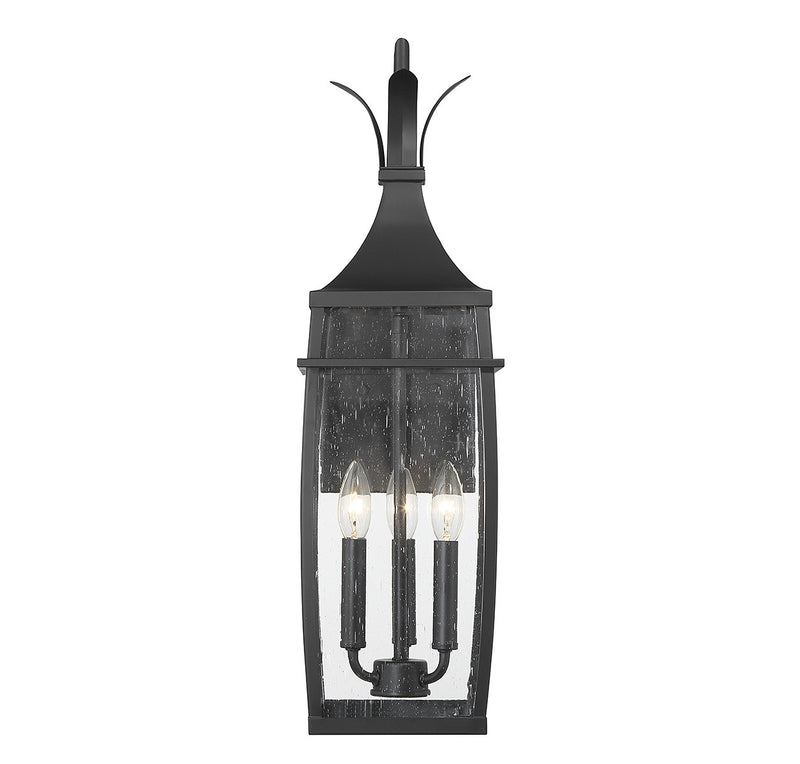 Savoy House 5-765-BK Three Light Outdoor Wall Lantern, Matte Black (3)