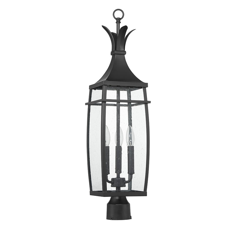 Savoy House 5-769-BK Three Light Outdoor Post Lantern, Matte Black (2)