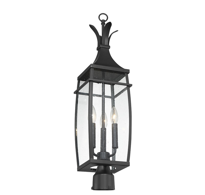 Savoy House 5-769-BK Three Light Outdoor Post Lantern, Matte Black (3)