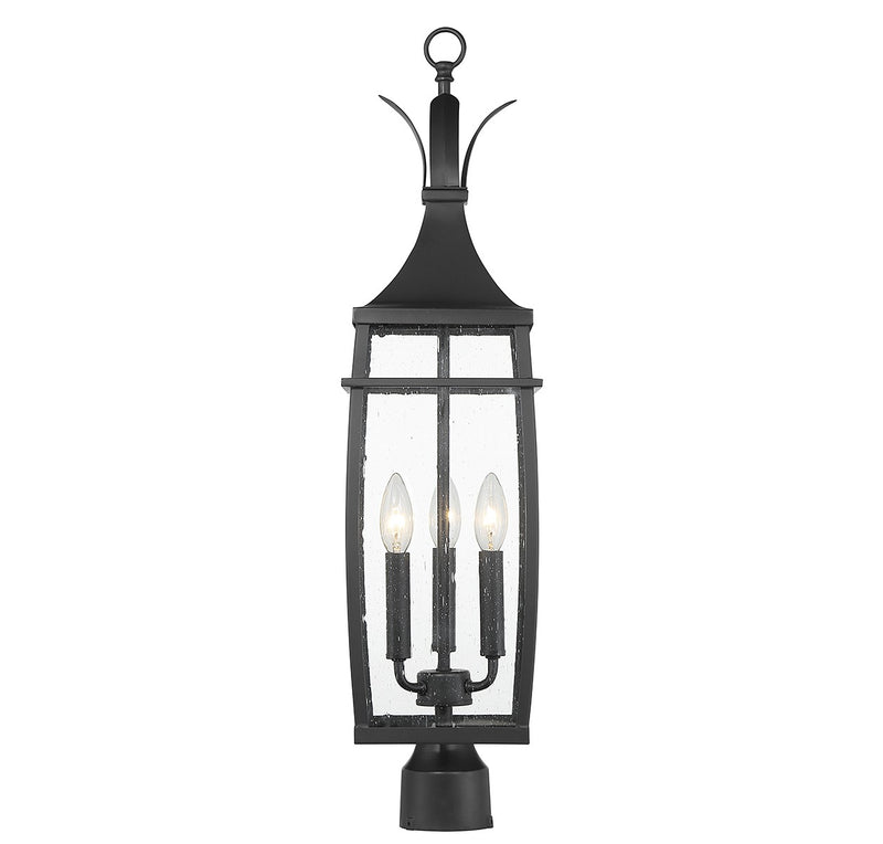 Savoy House 5-769-BK Three Light Outdoor Post Lantern, Matte Black (4)