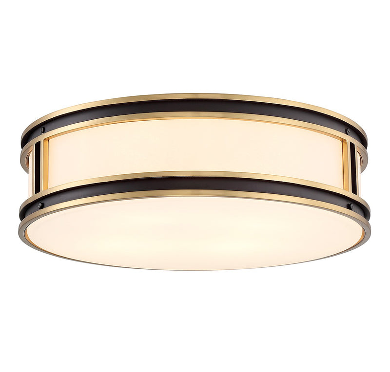 Savoy House 6-1822-4-143 Four Light Flush Mount, Matte Black w/Warm Brass (3)