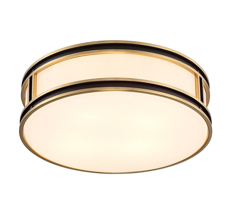 Savoy House 6-1822-4-143 Four Light Flush Mount, Matte Black w/Warm Brass (4)