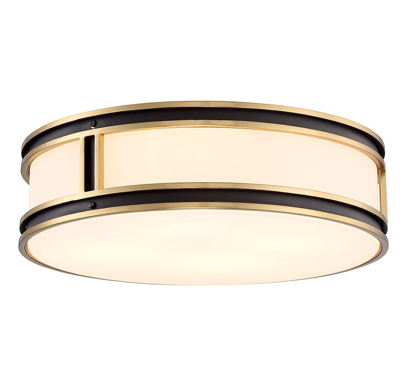 Savoy House 6-1822-4-143 Four Light Flush Mount, Matte Black w/Warm Brass (5)