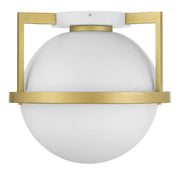 Savoy House 6-4602-1-142 One Light Flush Mount, White with Warm Brass (2)