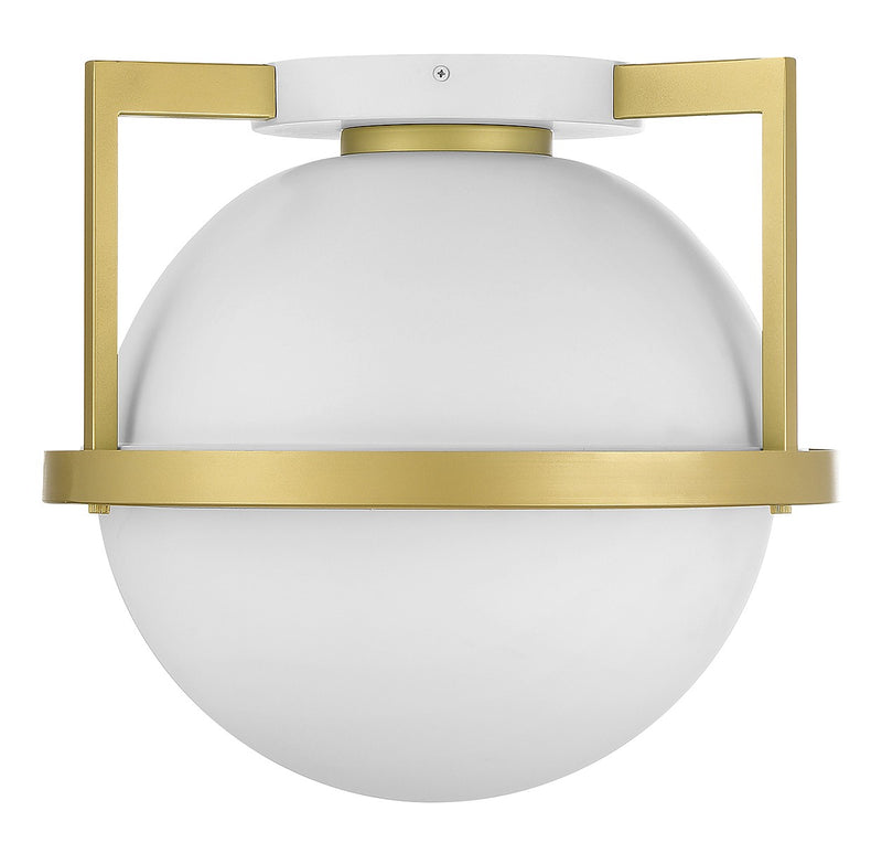 Savoy House 6-4602-1-142 One Light Flush Mount, White with Warm Brass (2)