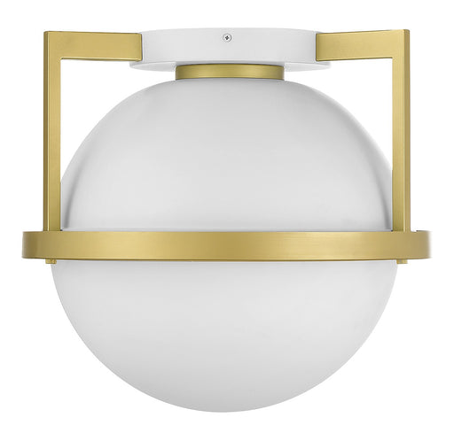 Savoy House 6-4602-1-142 One Light Flush Mount, White with Warm Brass (2)