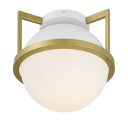 Savoy House 6-4602-1-142 One Light Flush Mount, White with Warm Brass (4)
