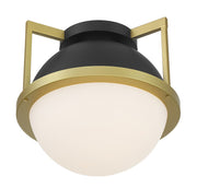 Savoy House 6-4602-1-143 One Light Flush Mount, Matte Black w/Warm Brass (4)