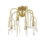 Savoy House 6-6684-4-127 Four Light Convertible Semi-Flush or Pendant, Noble Brass (4)