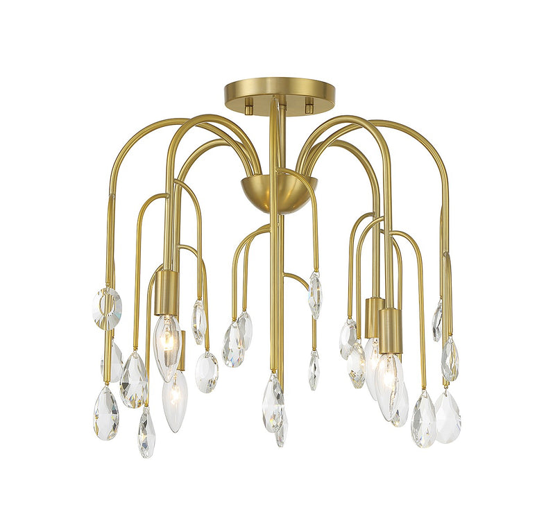 Savoy House 6-6684-4-127 Four Light Convertible Semi-Flush or Pendant, Noble Brass (5)