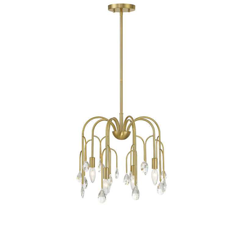 Savoy House 6-6684-4-127 Four Light Convertible Semi-Flush or Pendant, Noble Brass (6)