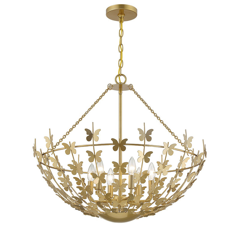 Savoy House 7-4199-6-171 Six Light Pendant, Burnished Brass (3)