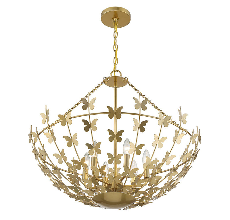 Savoy House 7-4199-6-171 Six Light Pendant, Burnished Brass (4)