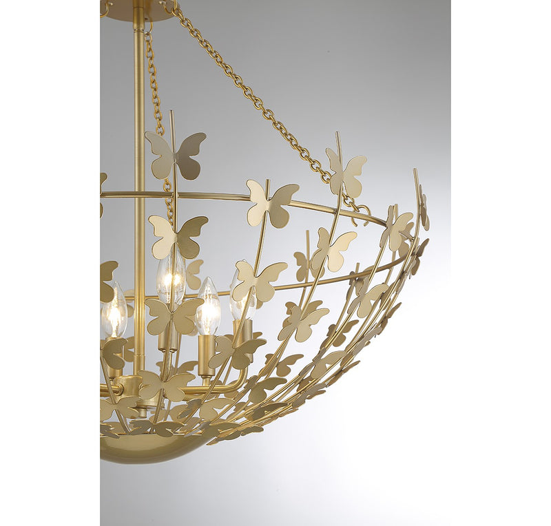 Savoy House 7-4199-6-171 Six Light Pendant, Burnished Brass (6)