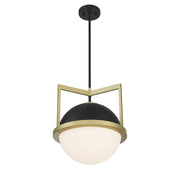 Savoy House 7-4600-1-143 One Light Pendant, Matte Black w/Warm Brass (4)