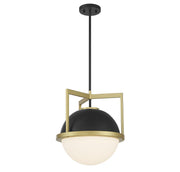 Savoy House 7-4600-1-143 One Light Pendant, Matte Black w/Warm Brass (5)