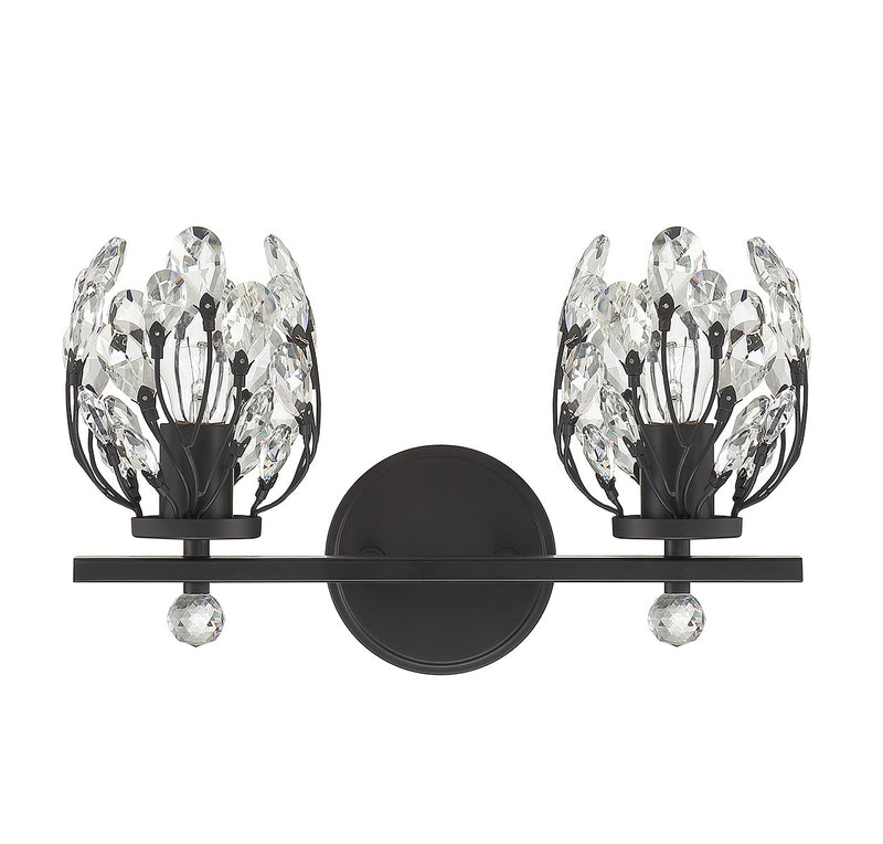 Savoy House 8-6601-2-BK Two Light Bathroom Vanity, Matte Black (2)