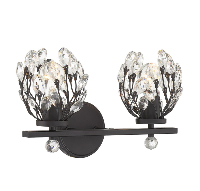Savoy House 8-6601-2-BK Two Light Bathroom Vanity, Matte Black (3)