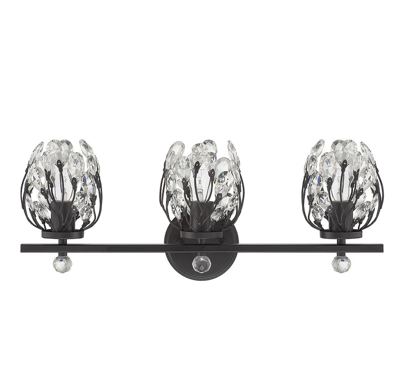 Savoy House 8-6601-3-BK Three Light Bathroom Vanity, Matte Black (2)