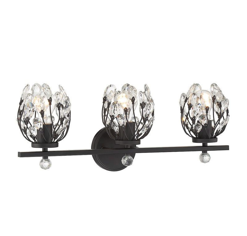 Savoy House 8-6601-3-BK Three Light Bathroom Vanity, Matte Black (3)