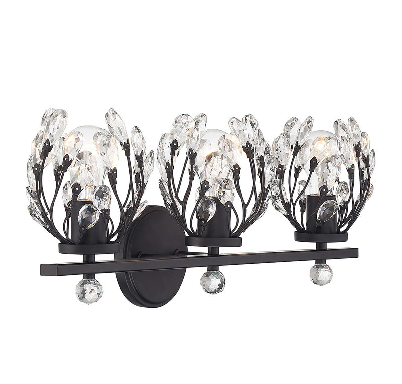 Savoy House 8-6601-3-BK Three Light Bathroom Vanity, Matte Black (4)