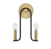 Savoy House 9-5531-2-143 Two Light Wall Sconce, Matte Black w/Warm Brass (2)
