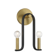 Savoy House 9-5531-2-143 Two Light Wall Sconce, Matte Black w/Warm Brass (3)