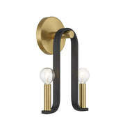 Savoy House 9-5531-2-143 Two Light Wall Sconce, Matte Black w/Warm Brass (4)
