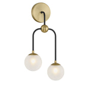 Savoy House 9-6696-2-143 Two Light Wall Sconce, Matte Black w/Warm Brass (3)