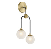 Savoy House 9-6696-2-143 Two Light Wall Sconce, Matte Black w/Warm Brass (4)
